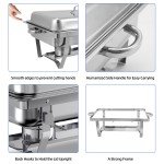 6 Pack 8 Qt Stainless Steel Chafing Dish Set