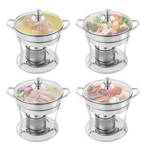 4-Pack Stainless Steel Chafing Dishes for Catering