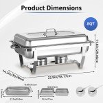 6 Pack 8 Qt Stainless Steel Chafing Dish Set