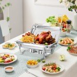 6 Pack 8 Qt Stainless Steel Chafing Dish Set
