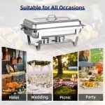 6 Pack 8 Qt Stainless Steel Chafing Dish Set