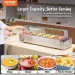 VEVOR Electric Countertop Food Warmer with Glass Shield