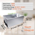 24Qt Electric Buffet Food Warmer - 1200W