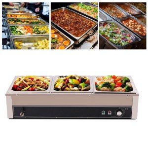 Electric Buffet Food Warmer with 3 Stainless Trays