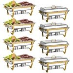 8QT Stainless Steel Chafers - 8 Pack Set