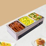 Electric Buffet Food Warmer with 3 Stainless Trays