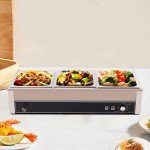 Electric Buffet Food Warmer with 3 Stainless Trays