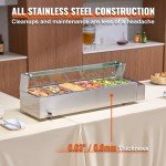 VEVOR Electric Countertop Food Warmer with Glass Shield