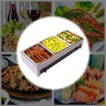 Electric Buffet Food Warmer with 3 Stainless Trays