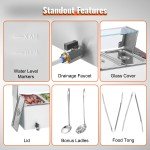 VEVOR Electric Countertop Food Warmer with Glass Shield