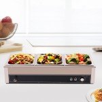 Electric Buffet Food Warmer with 3 Stainless Trays