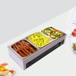Electric Buffet Food Warmer with 3 Stainless Trays