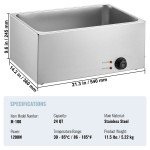 Electric Countertop Food Warmer 24Qt 1200W