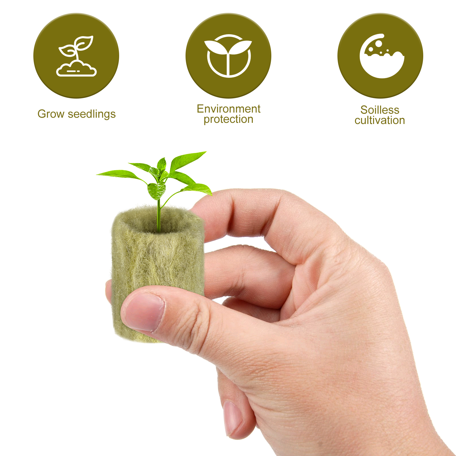 20 Hydroponic Mineral Wool Grow Starter Plugs
