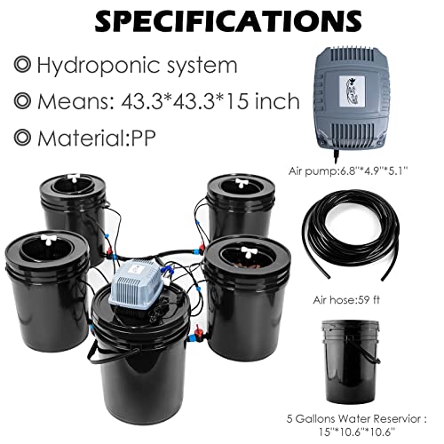 5 Gallon Multi Barrel Hydroponic System for Vegetables