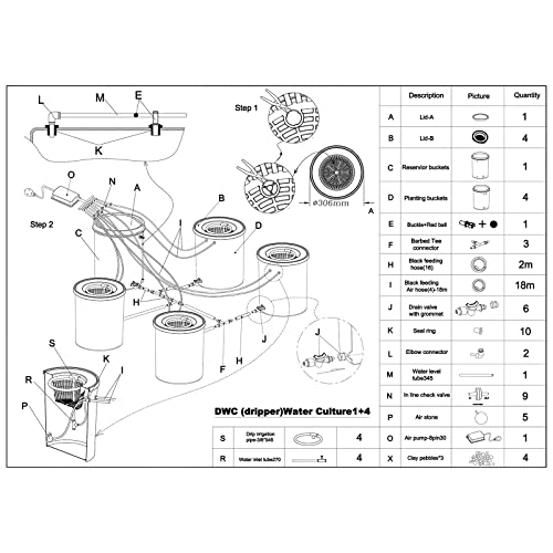 5 Gallon Multi Barrel Hydroponic System for Vegetables