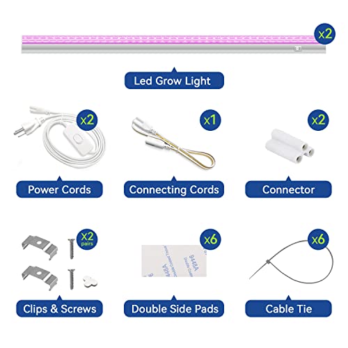 Monios-L 4ft T5 LED Grow Lights - 2-Pack