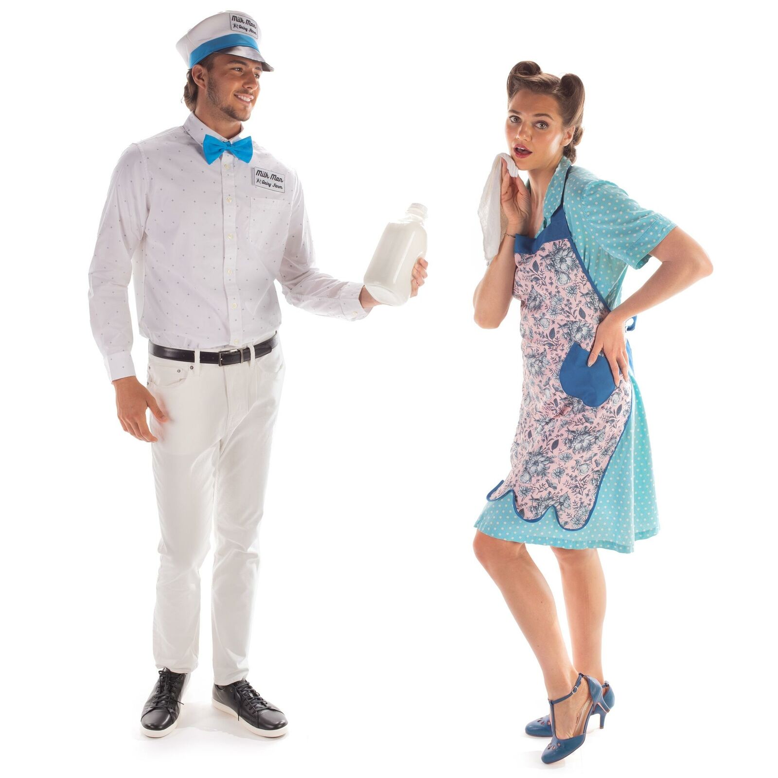 Brybelly Milkman & 50s Housewife Couple's Costume