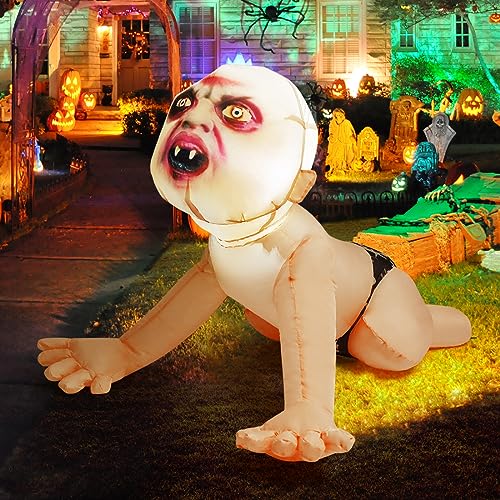 Inflatable Zombie Baby Decoration with LED Lights