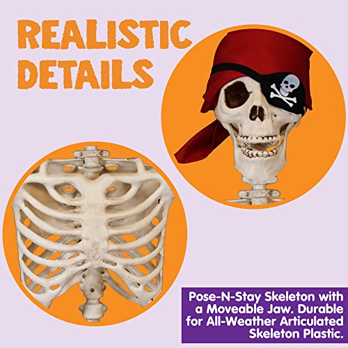 5FT Pose-N-Stay Life Size Halloween Skeleton