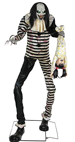 7' Evil Scary Animated Clown Prop