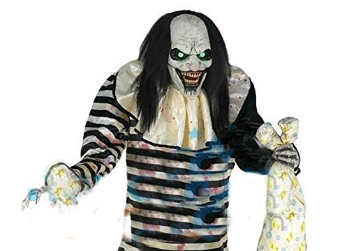 7' Evil Scary Animated Clown Prop