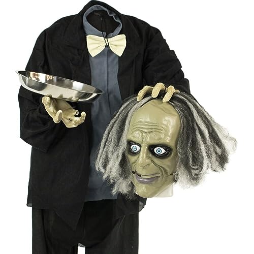 Life-Size Animatronic Headless Zombie Butler Décor
