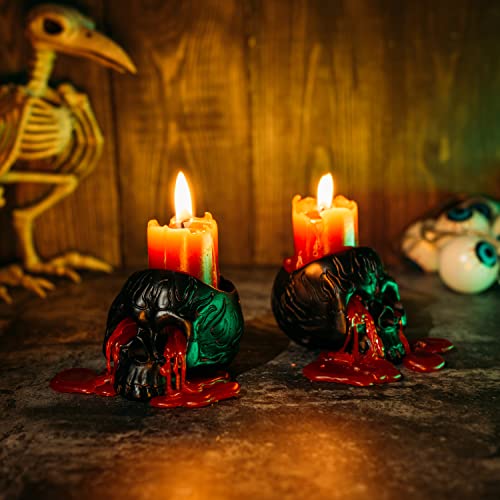 Bleeding Skull Candles - Spooky Decor Gift Set