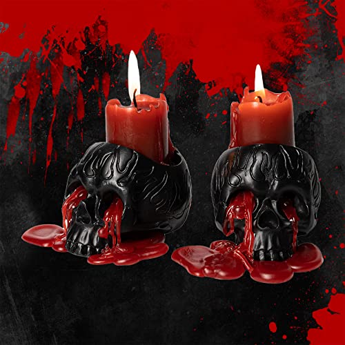 Bleeding Skull Candles - Spooky Decor Gift Set