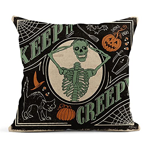 Vintage Halloween Square Cushion Covers Set