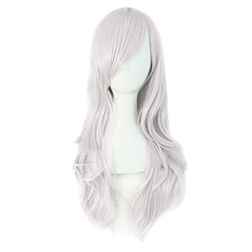 Long Silver Gray Curly Costume Wig - 28