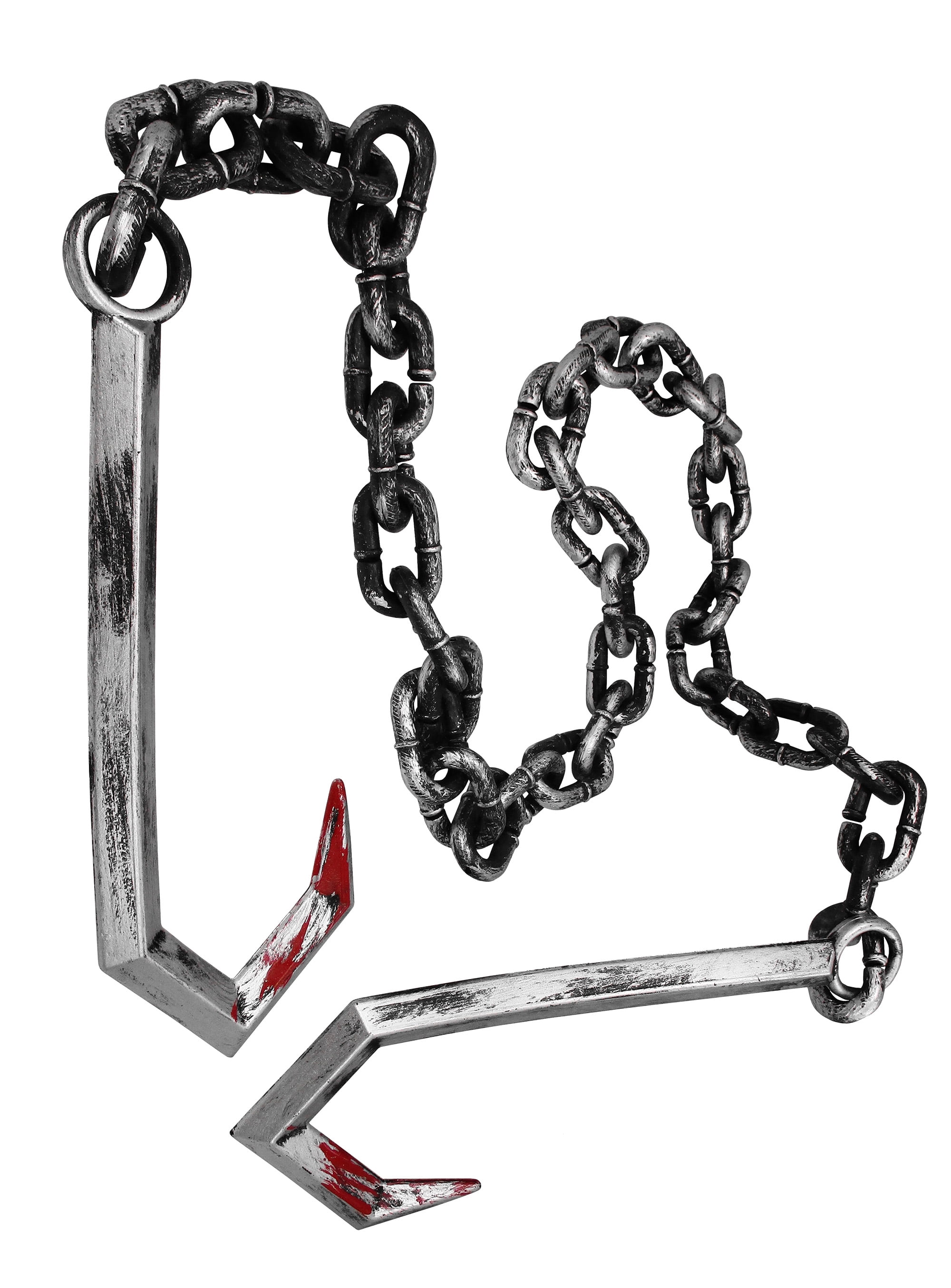 Fake Meat Hooks with Chain - Halloween Prop