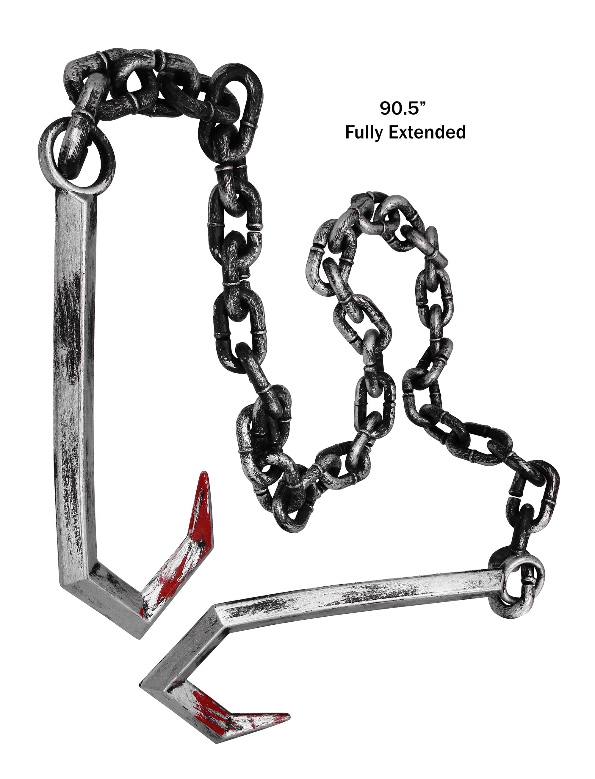 Fake Meat Hooks with Chain - Halloween Prop