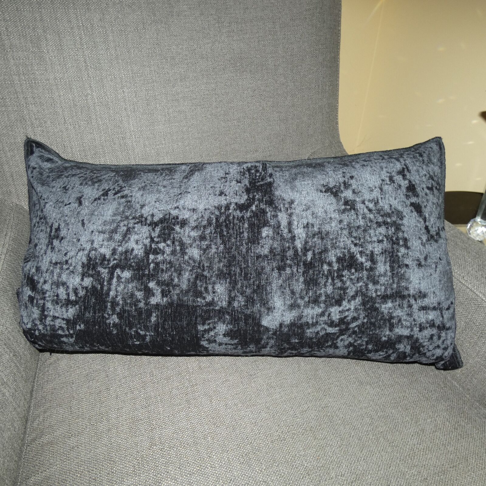 Crystal Skull Pillow - Black & Silver Halloween Decor