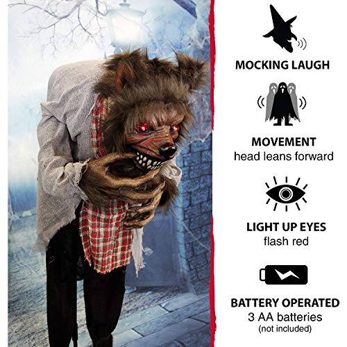 Life-Size Animatronic Werewolf for Halloween Decoration