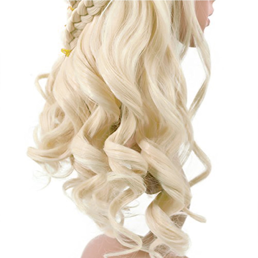 Blonde Curly Halloween Wig with Braids