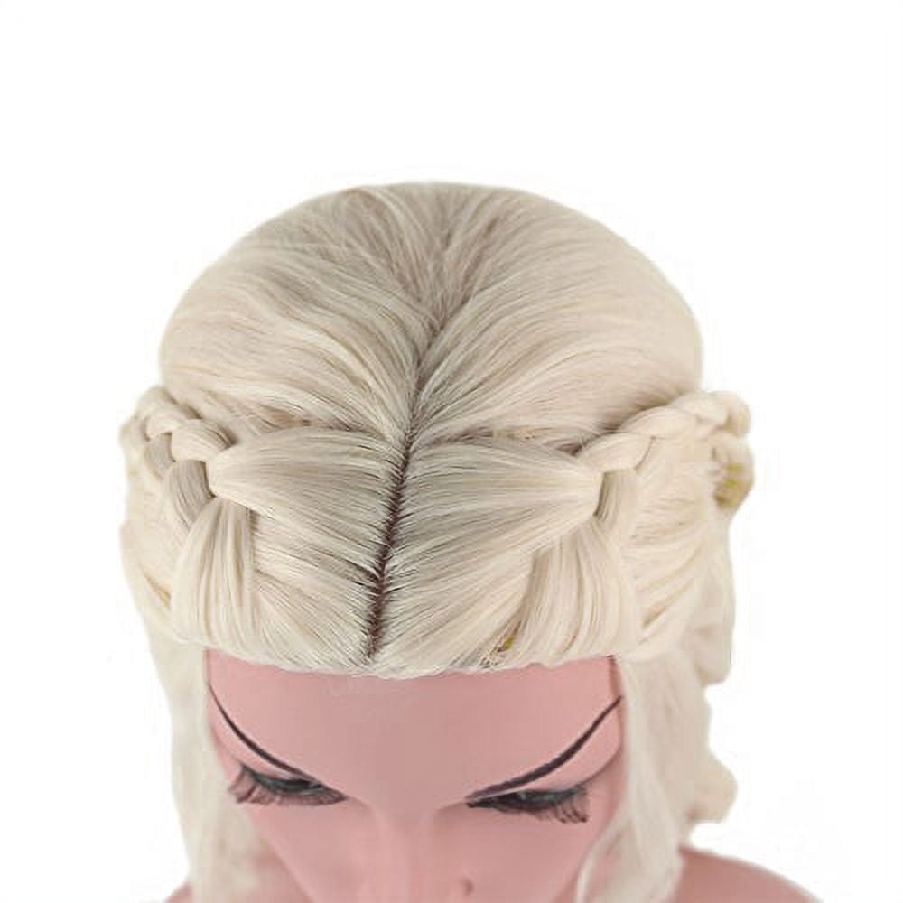 Blonde Curly Halloween Wig with Braids