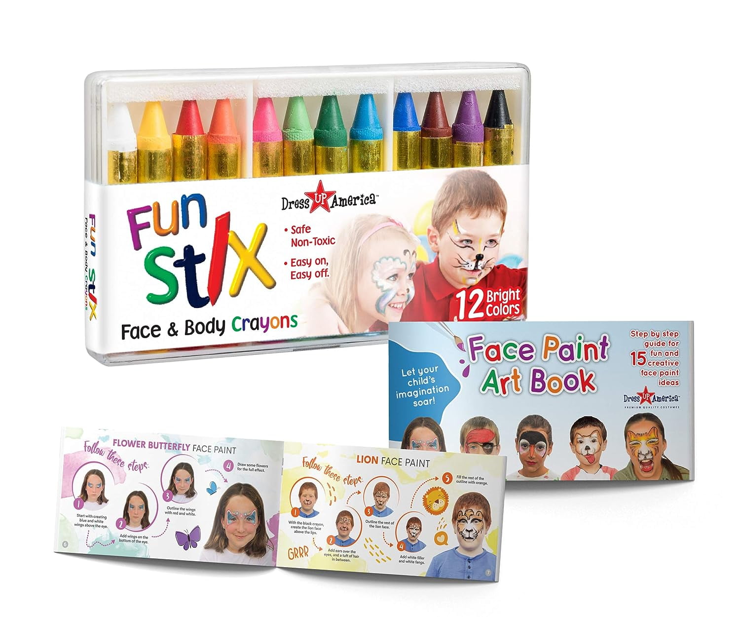 12-Piece Halloween Face Paint Kit for All Ages