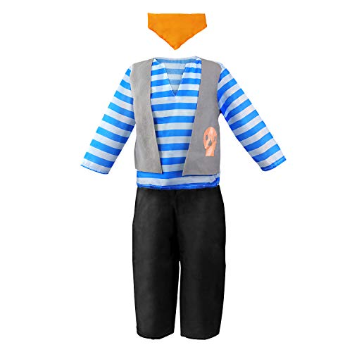 11-pc Dress Up Set for Kids - Pirate, Chef, Construction Worker, Policeman