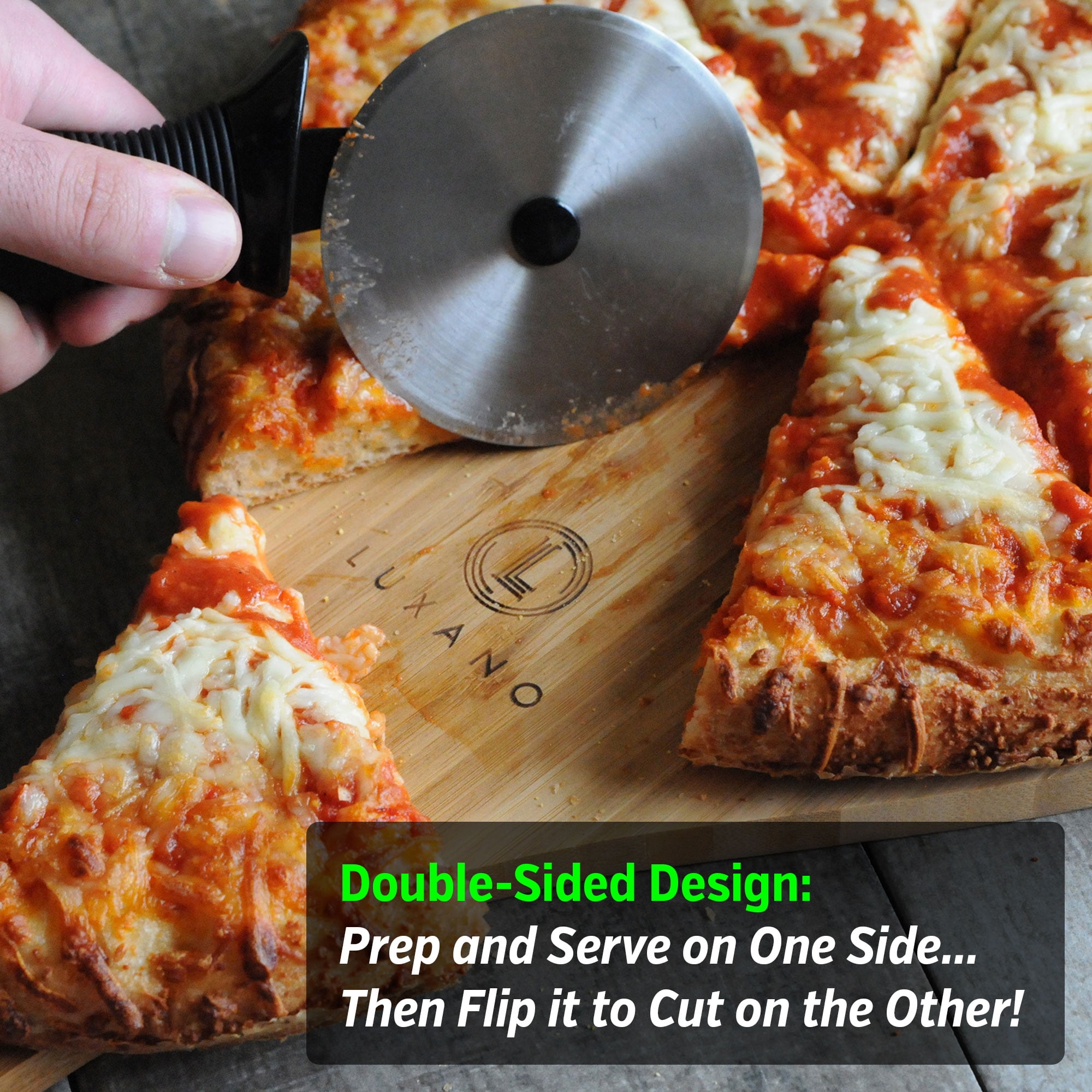 Luxano 12-Inch Wood Pizza Peel with Long Handle