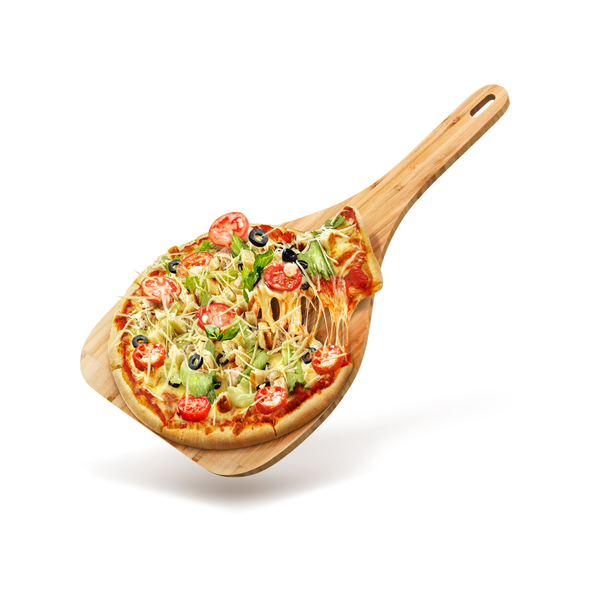 Luxano 12-Inch Wood Pizza Peel with Long Handle