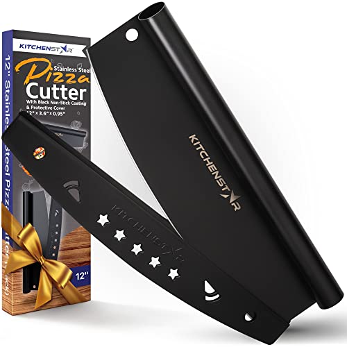 KitchenStar 12-Inch Rocker Pizza Cutter - Black