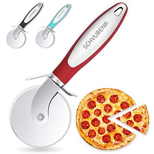 Premium Stainless Steel Pizza Cutter Wheel - Red