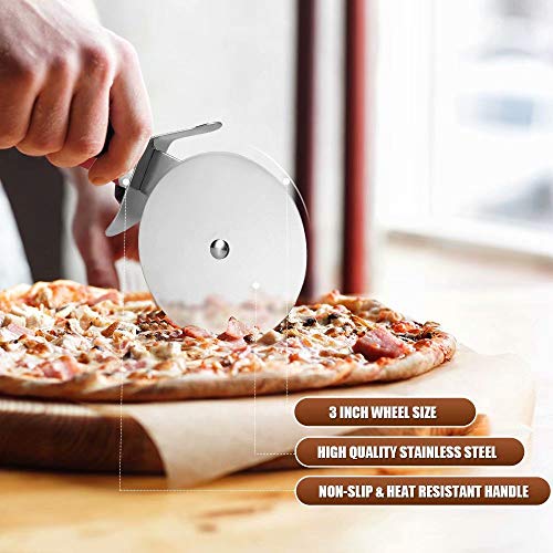 Premium Stainless Steel Pizza Cutter Wheel - Red