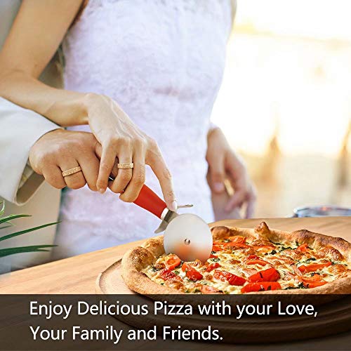 Premium Stainless Steel Pizza Cutter Wheel - Red