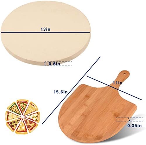 Augusta 13-Inch Pizza Stone with Accessories Bundle