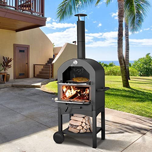 U-MAX Freestanding Outdoor Wood Fire Pizza Oven