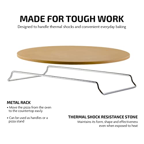 Ovente 13-Inch Ceramic Pizza Stone Set