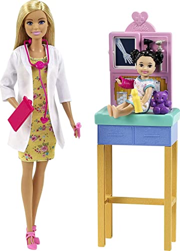 Pediatrician Barbie Doll and Playset with Accessories