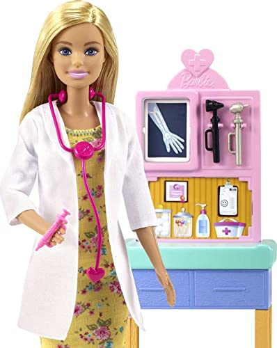 Pediatrician Barbie Doll and Playset with Accessories